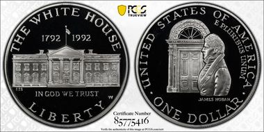 1992-W $1 White House PR70DCAM