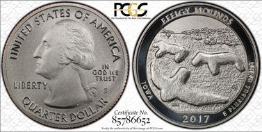 2017-S 25C Effigy Mounds NP Enhanced Unc Set SP70