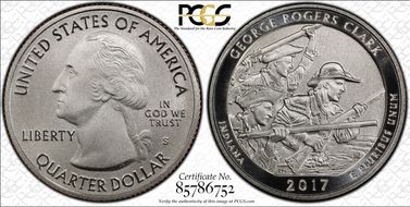 2017-S 25C George Rogers Clark NP Enhanced Unc Set SP70