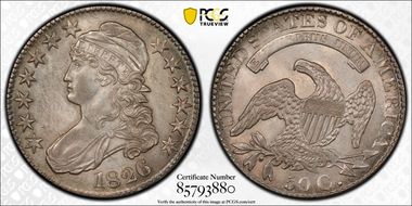 1826 50C O-113a AU58