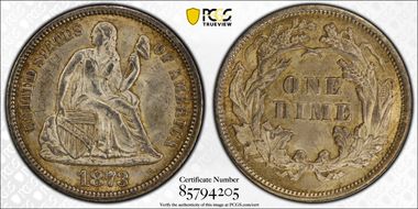 1873 10C Open 3 MS63