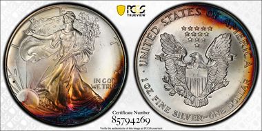 1993 $1 Silver Eagle MS67