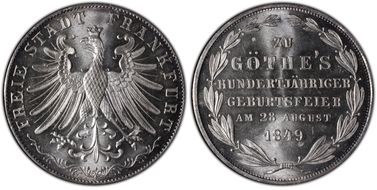 1849 2 Gul Goethe's Birth KM-343 MS66