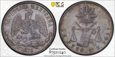 1872-Go S Peso KM-408.4 AU55