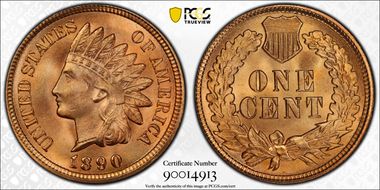 1890 1C MS66RD
