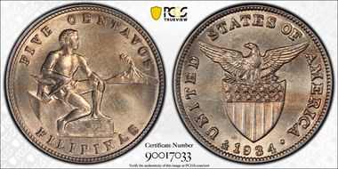 1934-M 5C Allen-5.04a RP 1 MS65