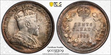 1906 5C Narrow Date MS64