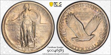 1916 P25C J-1796a/1988 PR50