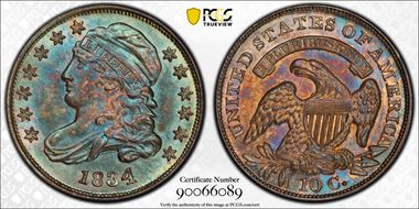 1834 10C Large 4 MS67