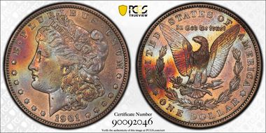 1901 $1 Doubled Die Reverse XF40