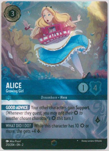 LORCANAアリス エンチャンテッド 2023 Disney Lorcana EN 2 Enchanted #213 Alice PSA 9 | eBay
