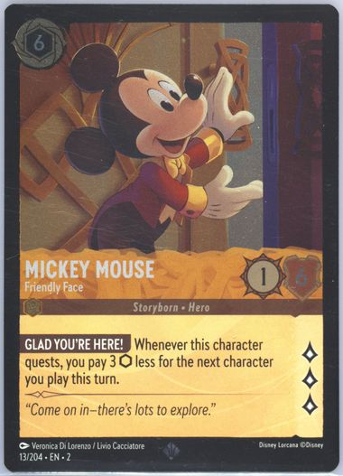 Auction Prices Realized Tcg Cards 2023 DISNEY LORCANA EN 2-RISE OF THE  FLOODBORN Mickey Mouse - Friendly Face