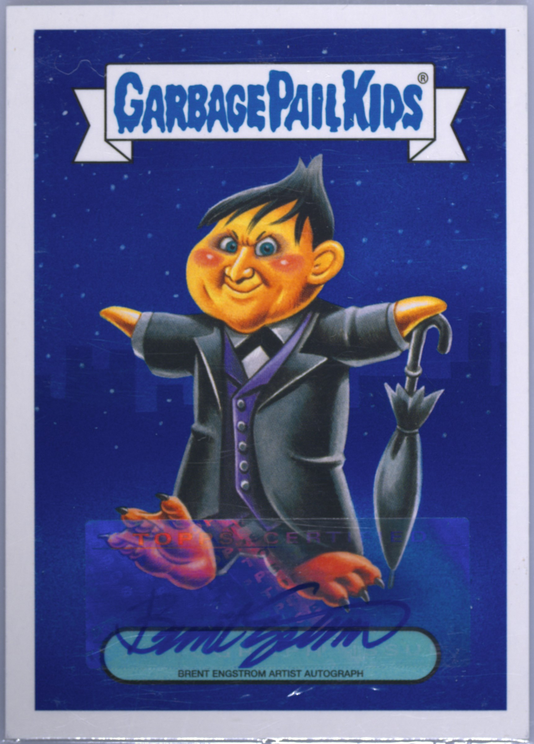 2016 Topps Garbage Pail Kids Trashy Tv Artist Autograph Gotham Brent Engstrom Gotham front