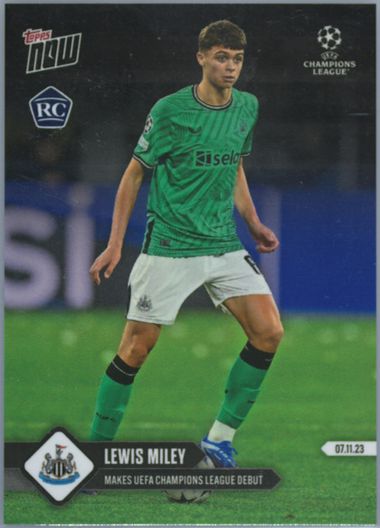 topps now カード ルイス・マイリー Lewis Miley #061 2023 TOPPS NOW #61 LEWIS MILEY NEWCASTLE ROOKIE debut Purple