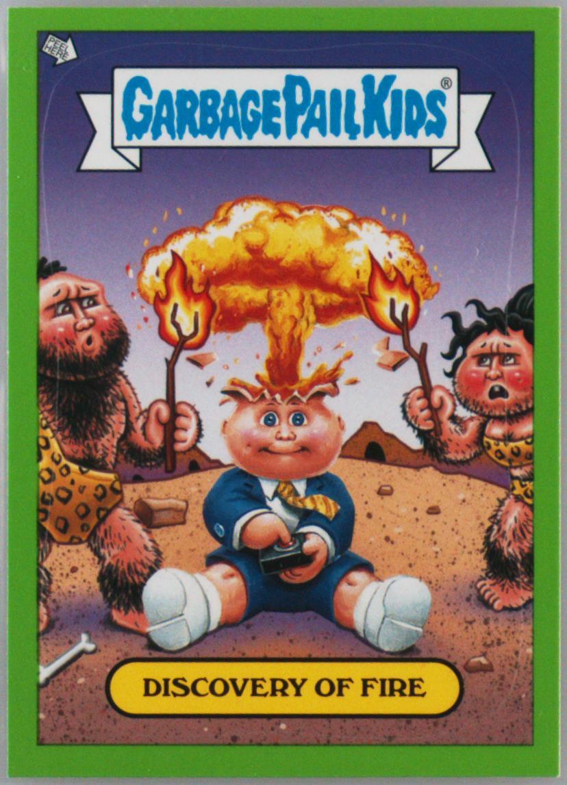 2012 Topps Garbage Pail Kids Adam Bomb Through History Green #4 Discovery of Fire front
