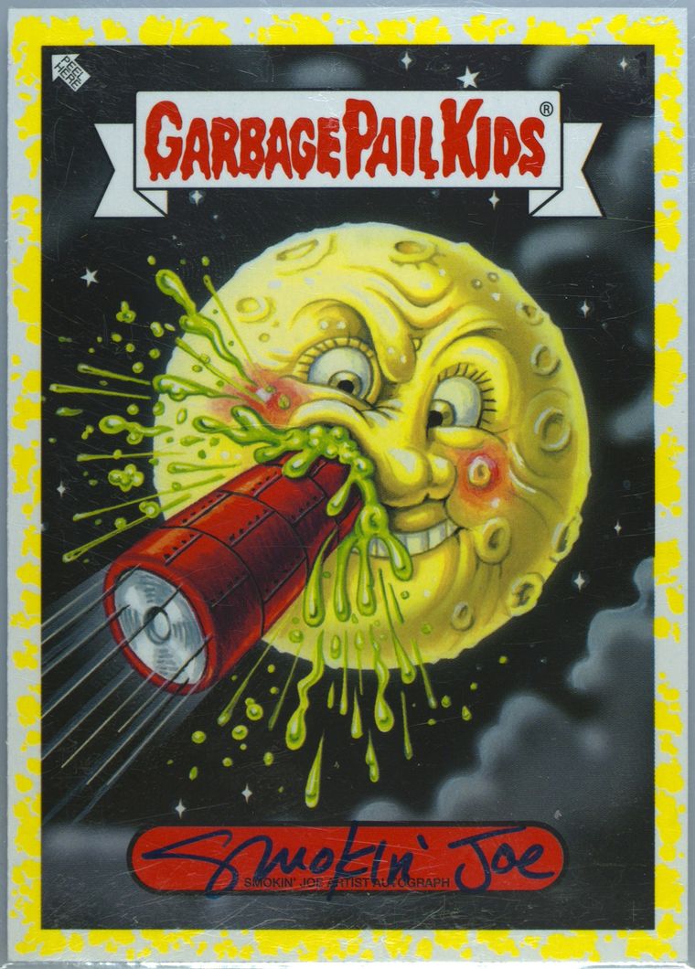 2023 Topps Garbage Pail Kids Intergoolactic Mayhem Artist Autographs Fool's Gold #1 Smokin' Joe front