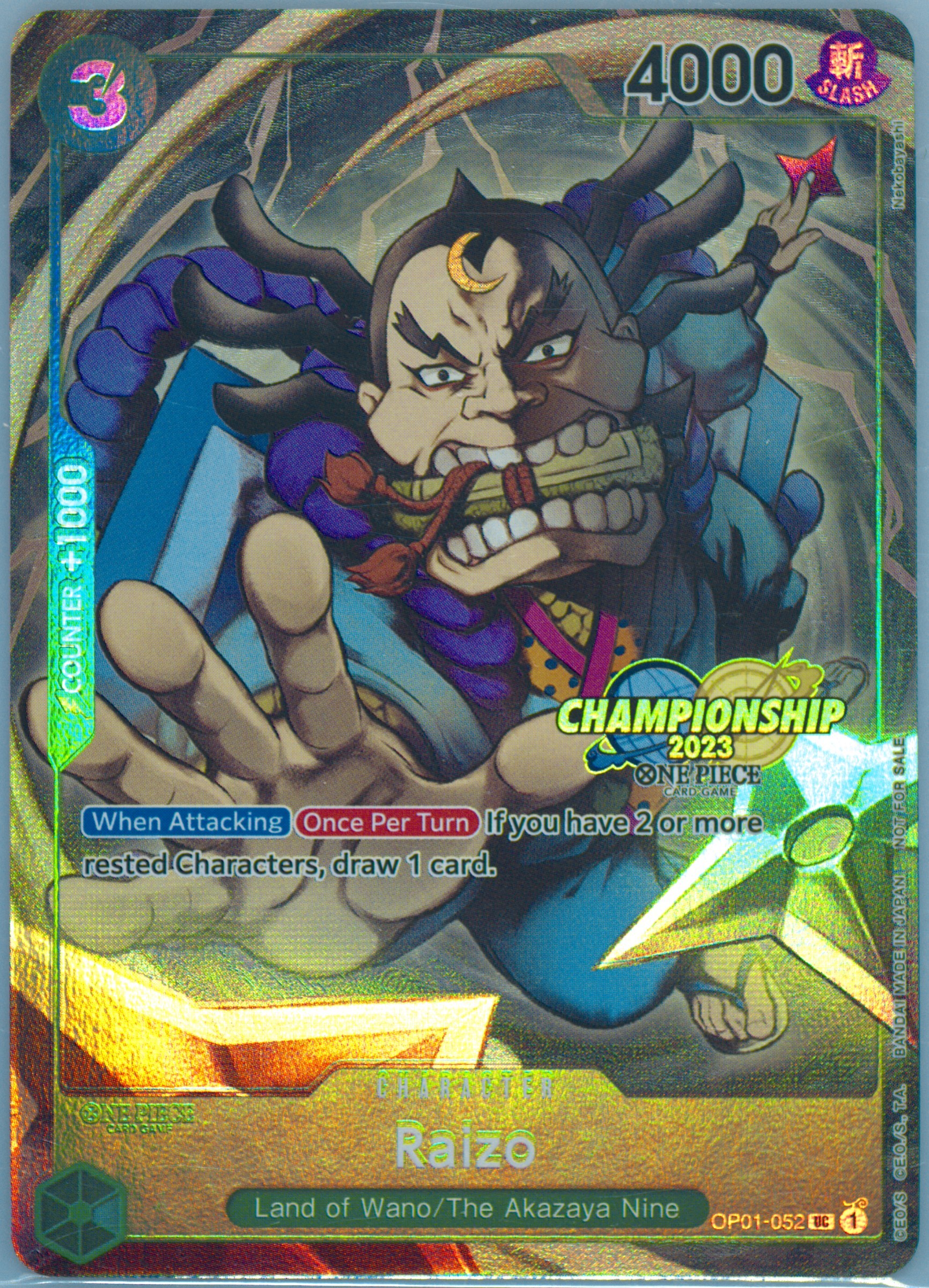 ワンピースカード　championship finalist 英語 RAIZO Spec Details