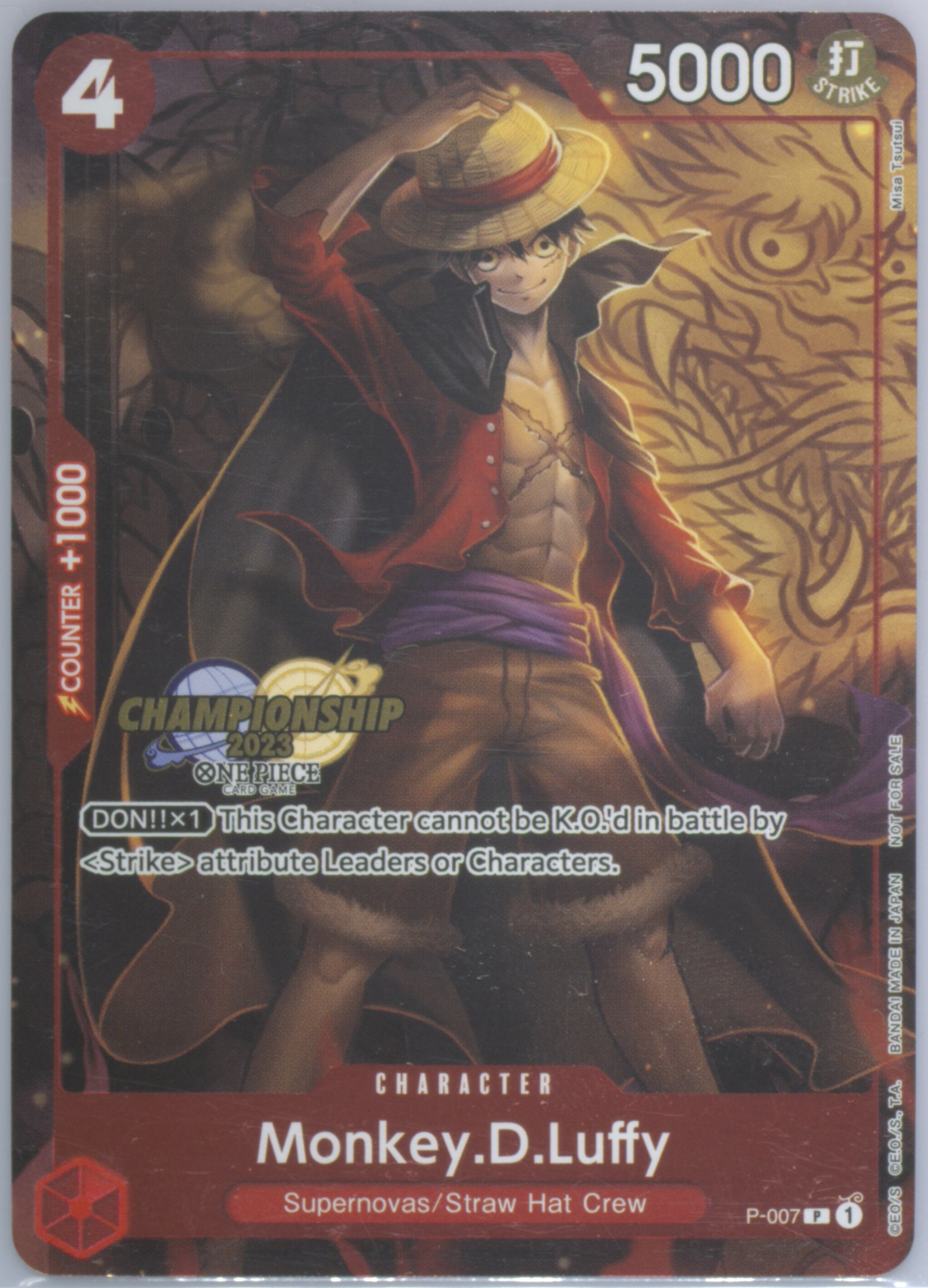 [PSA 10]2023 ONE PIECE モンキー・D・ルフィ PSA 10 Monkey.D.Luffy 2023 Championship P-006 Celebration 2024 One