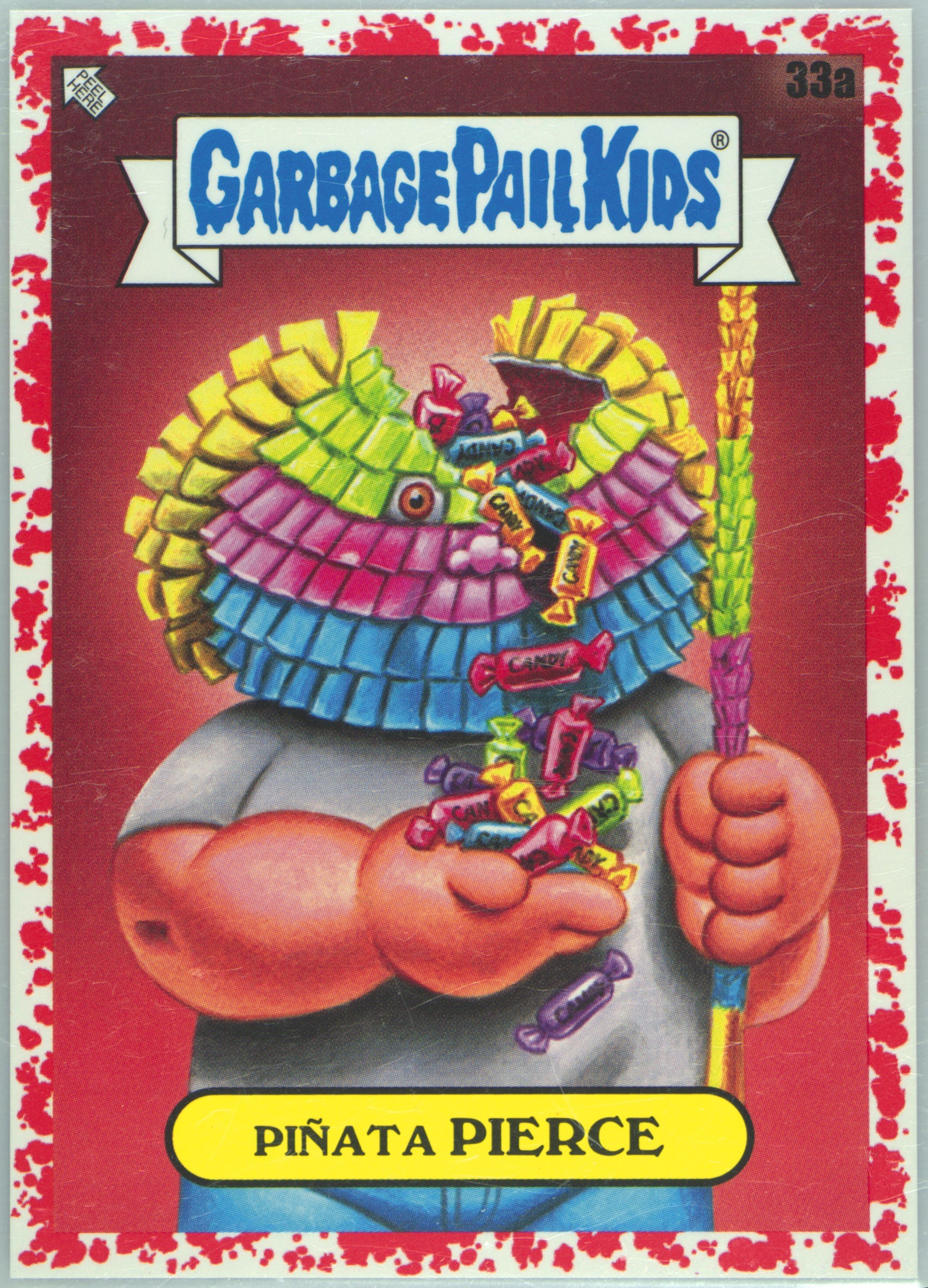 2024 Topps Garbage Pail Kids: Kids At Play Red #33a Piñata Pierce front