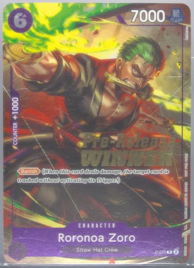 Auction Prices Realized Tcg Cards 2024 ONE PIECE PROMOS Roronoa Zoro