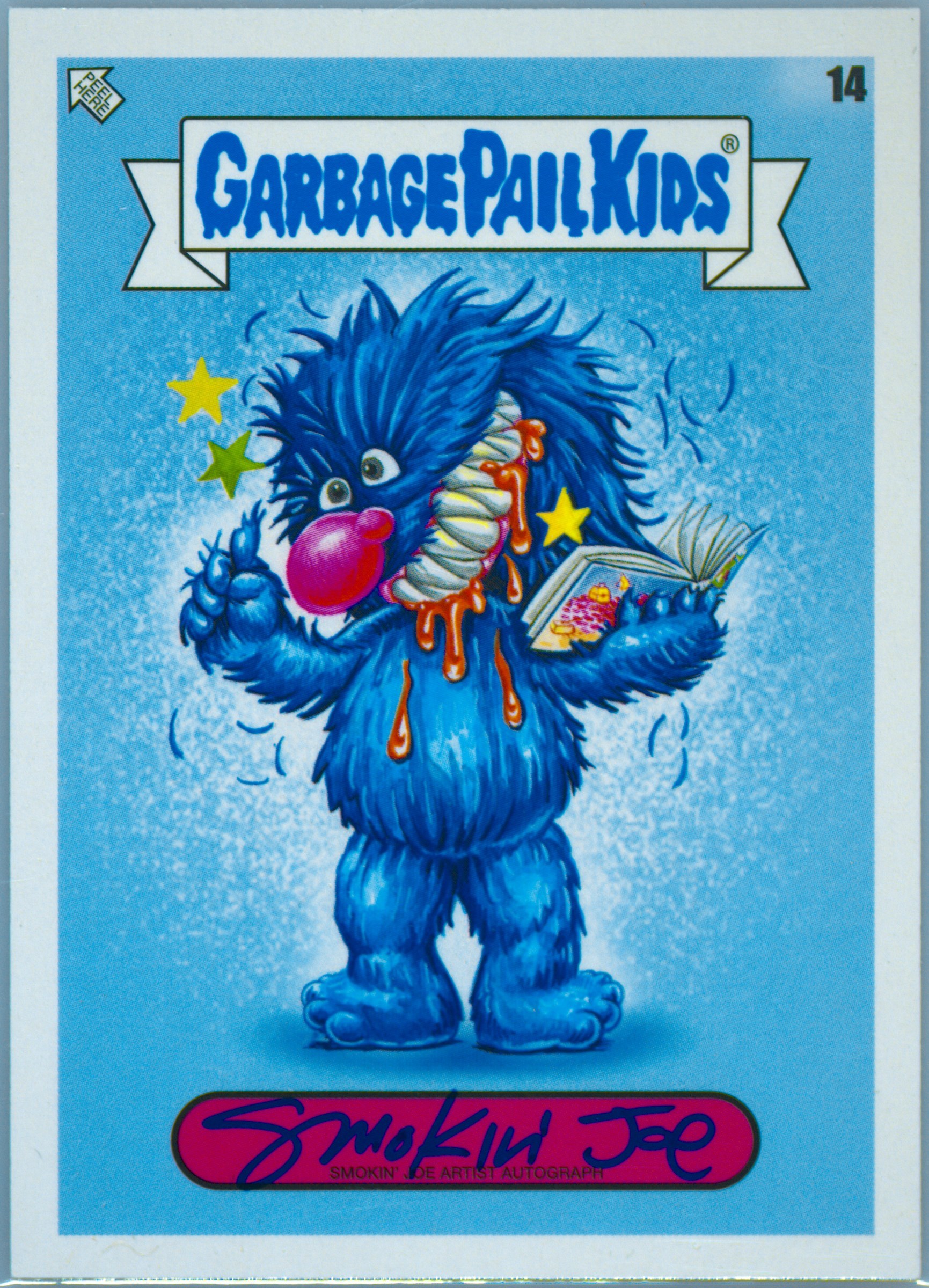 2022 Topps Garbage Pail Kids Book Worms Artist Autograph #14 Smokin' Joe front