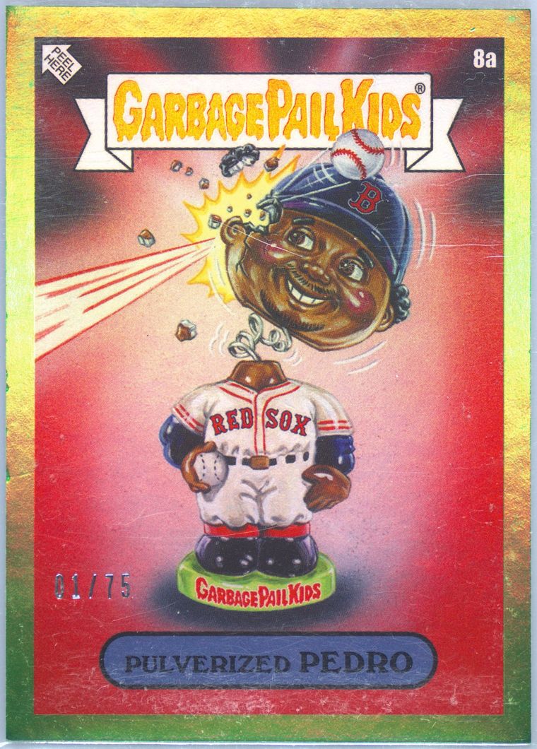 2023 Topps Garbage Pail Kids X Mlb Series 3 Green Foil #8a Pulvirized Pedro front