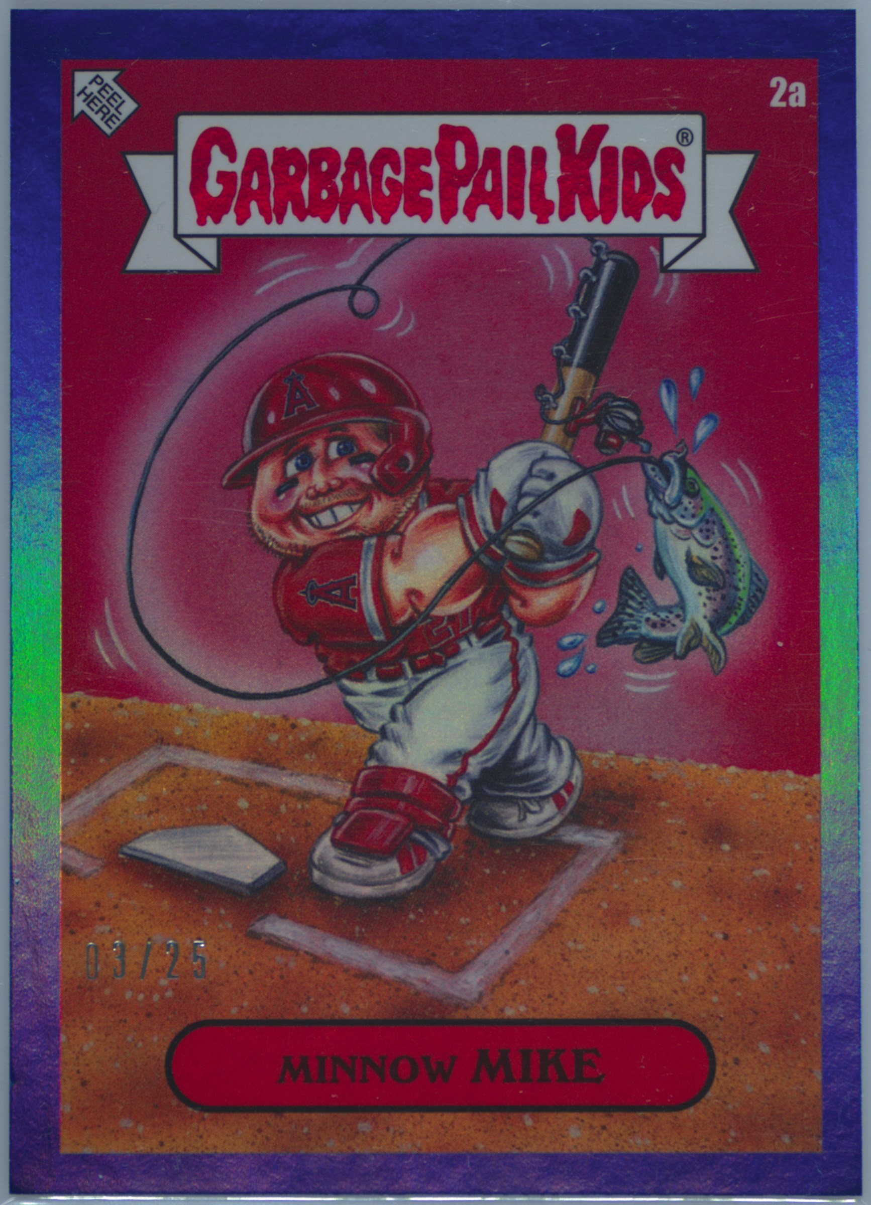 2023 Topps Garbage Pail Kids X Mlb Series 3 Blue Foil #2a Minnow Mike front