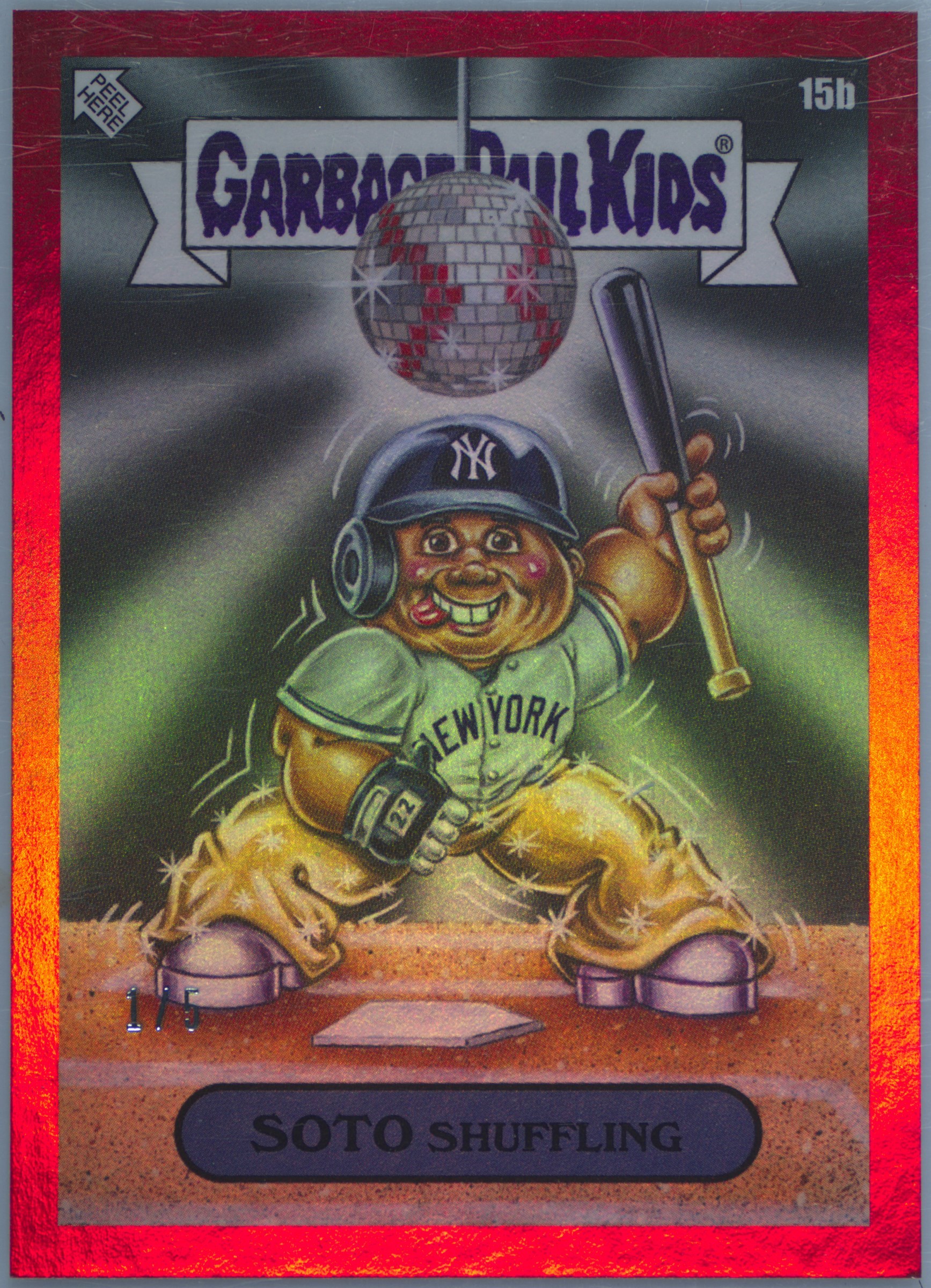 2023 Topps Garbage Pail Kids X Mlb Series 3 Red Foil #15b Soto Shuffling front