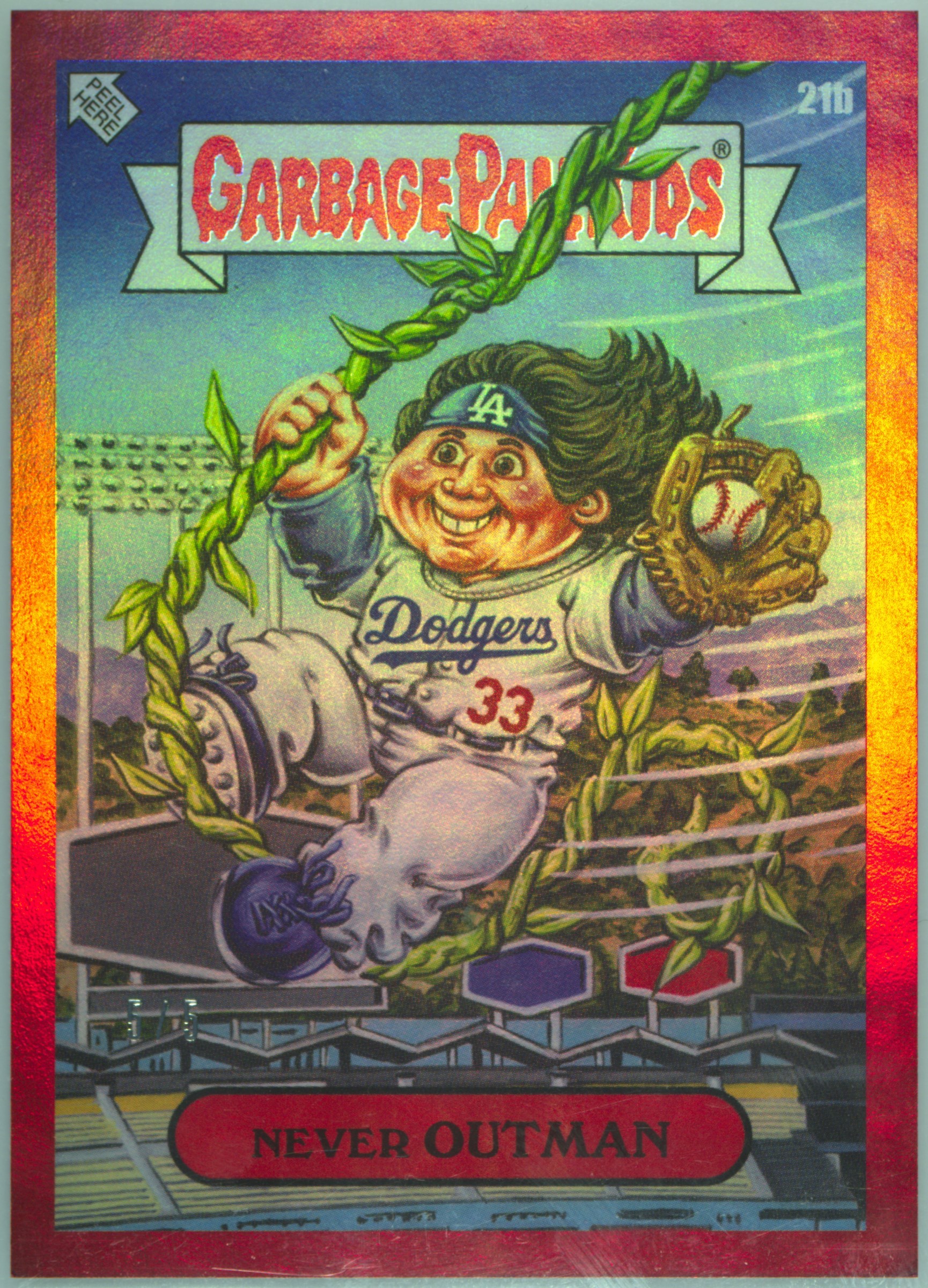 2023 Topps Garbage Pail Kids X Mlb Series 3 Red Foil #21b Never Outman front