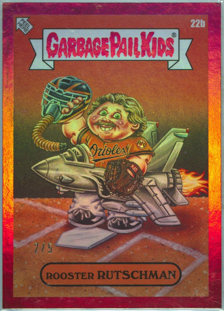 2023 Topps Garbage Pail Kids X MLB Series 3 Red Foil #22b Rooster Rutschman front