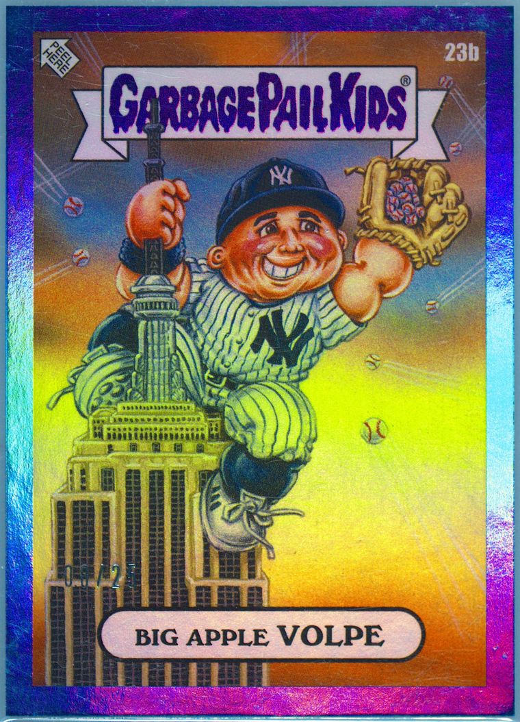 2023 Topps Garbage Pail Kids X MLB Series 3 Blue Foil #23b Big Apple Volpe front