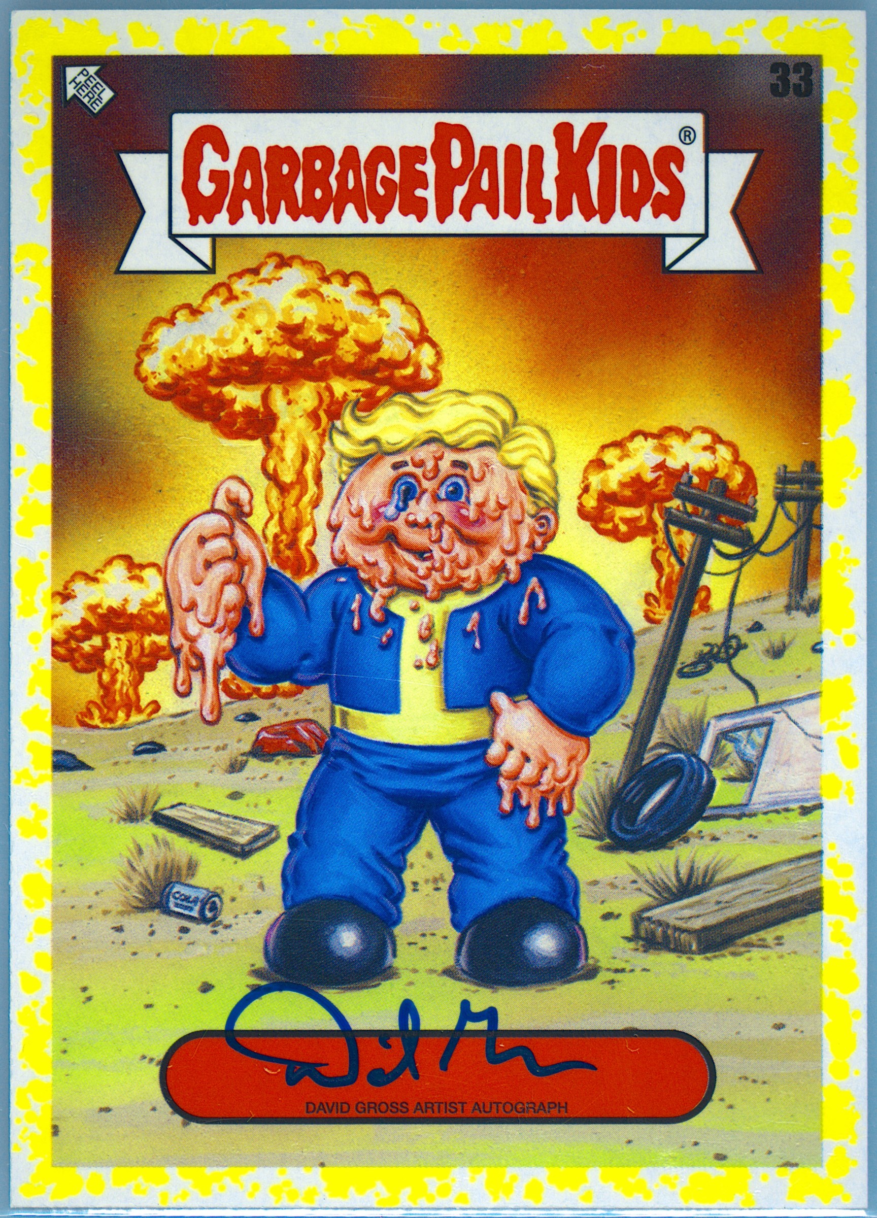 2023 Topps Garbage Pail Kids Intergoolactic Mayhem Artist Autographs Fool's Gold #33 David Gross front