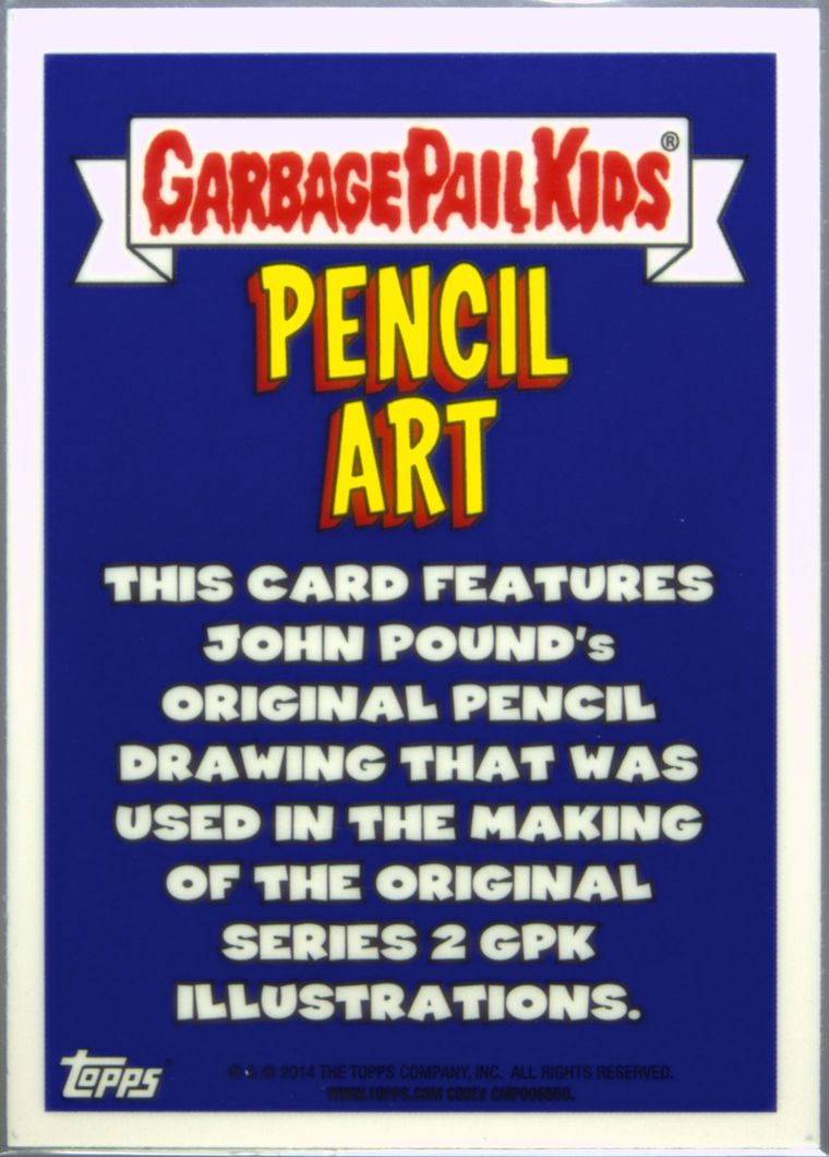 2014 Topps Garbage Pail Kids Chrome Series 2 Pencil Art #64b Luke Warm front