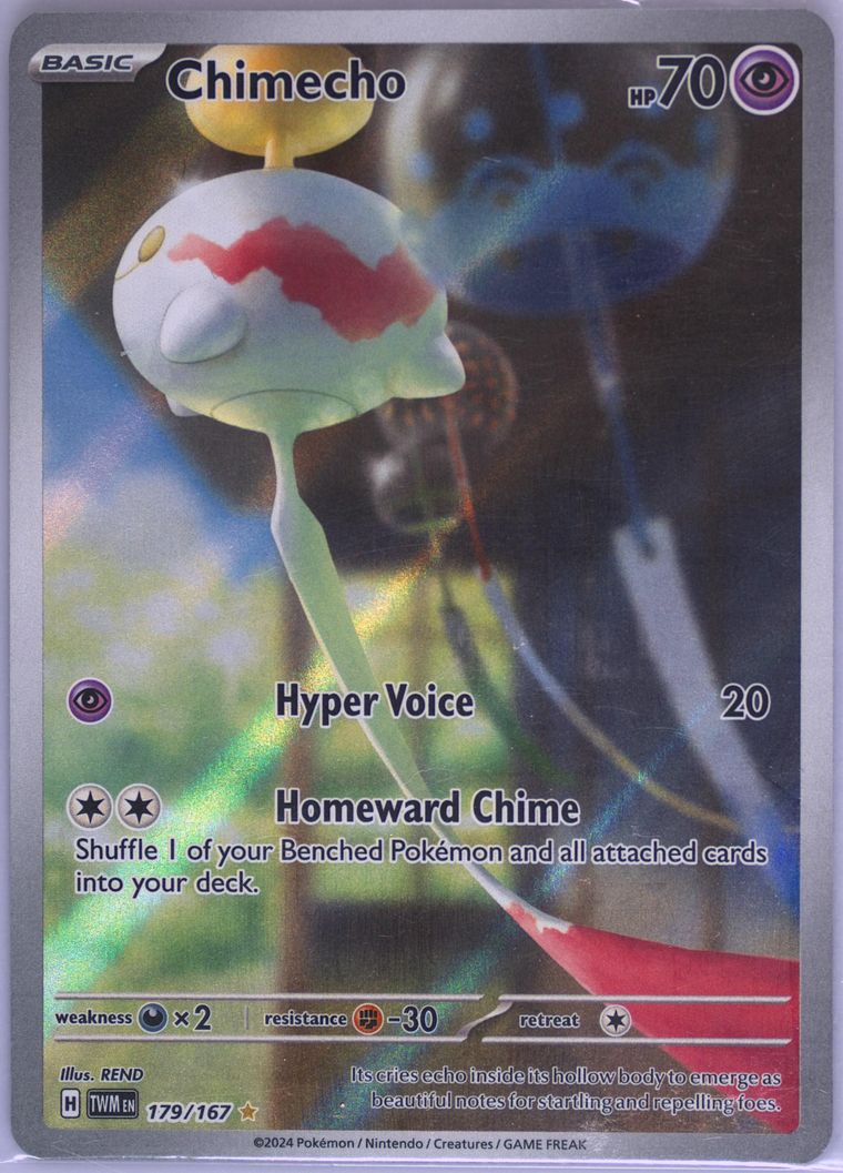 chimecho pokemon card Chimecho - 179/167 - Twilight Masquerade main image 1