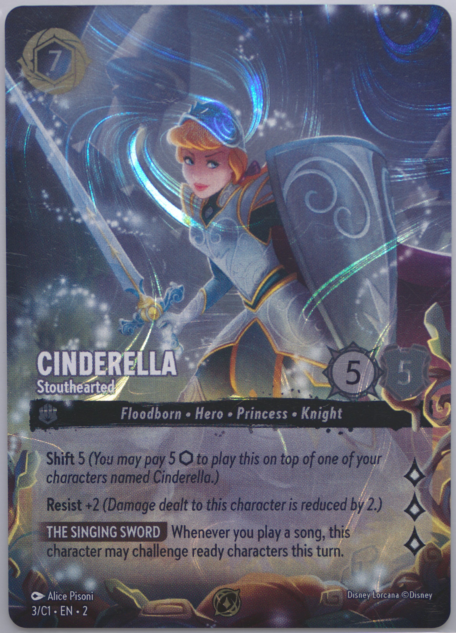 cinderella lorcana card Cinderella - Melody Weaver (Enchanted)