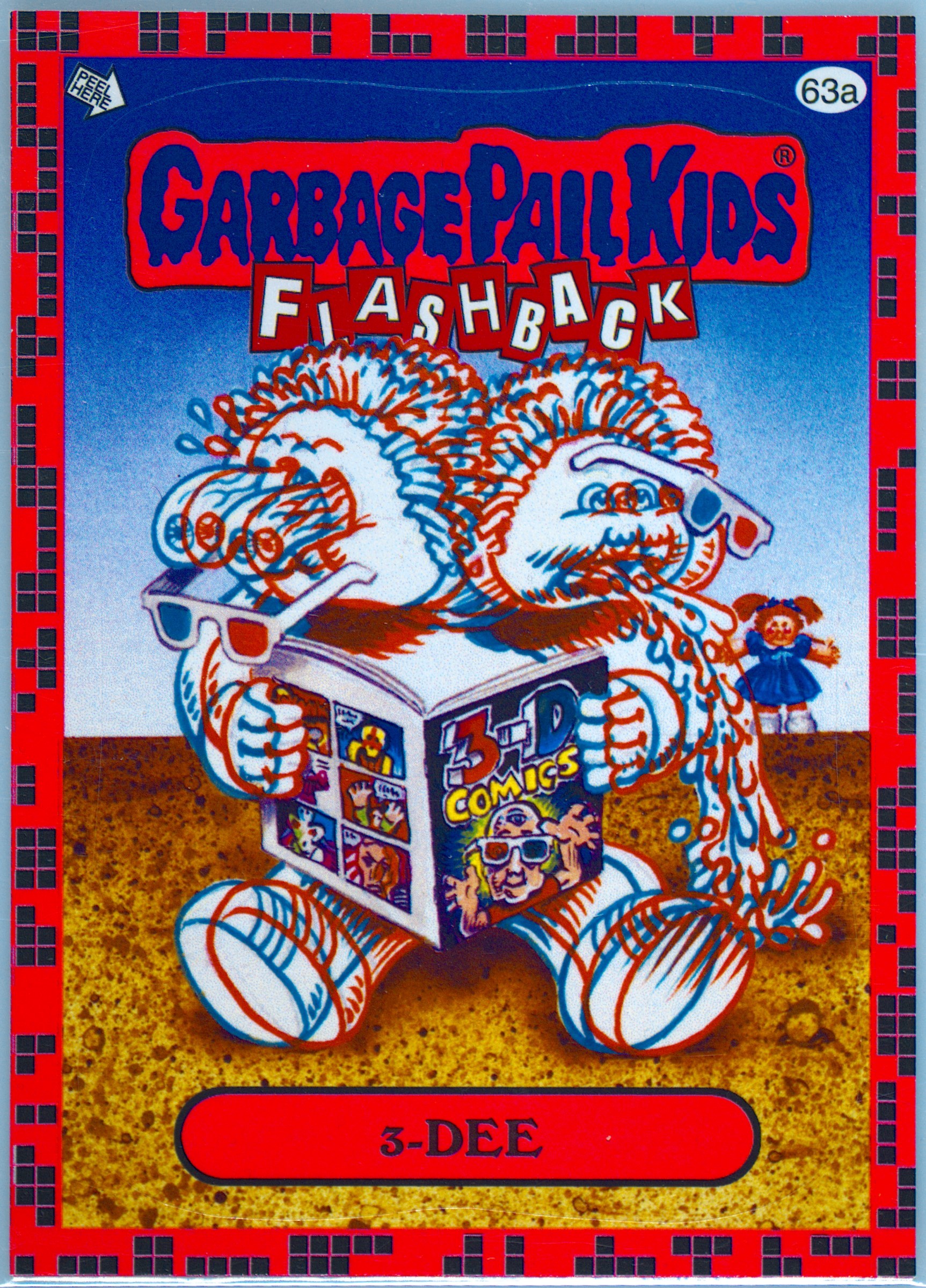 2011 Topps 2011 Garbage Pail Kids Flashback Series 2 Pink #63a 3-Dee front
