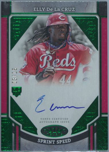 【貴重】_ＰSA9鑑定品_ELLY DE LA CRUZ_直筆オンカードサイン ELLY DE LA CRUZ PSA 10 2022 BOWMAN CHROME SPECKLE REFRACTOR