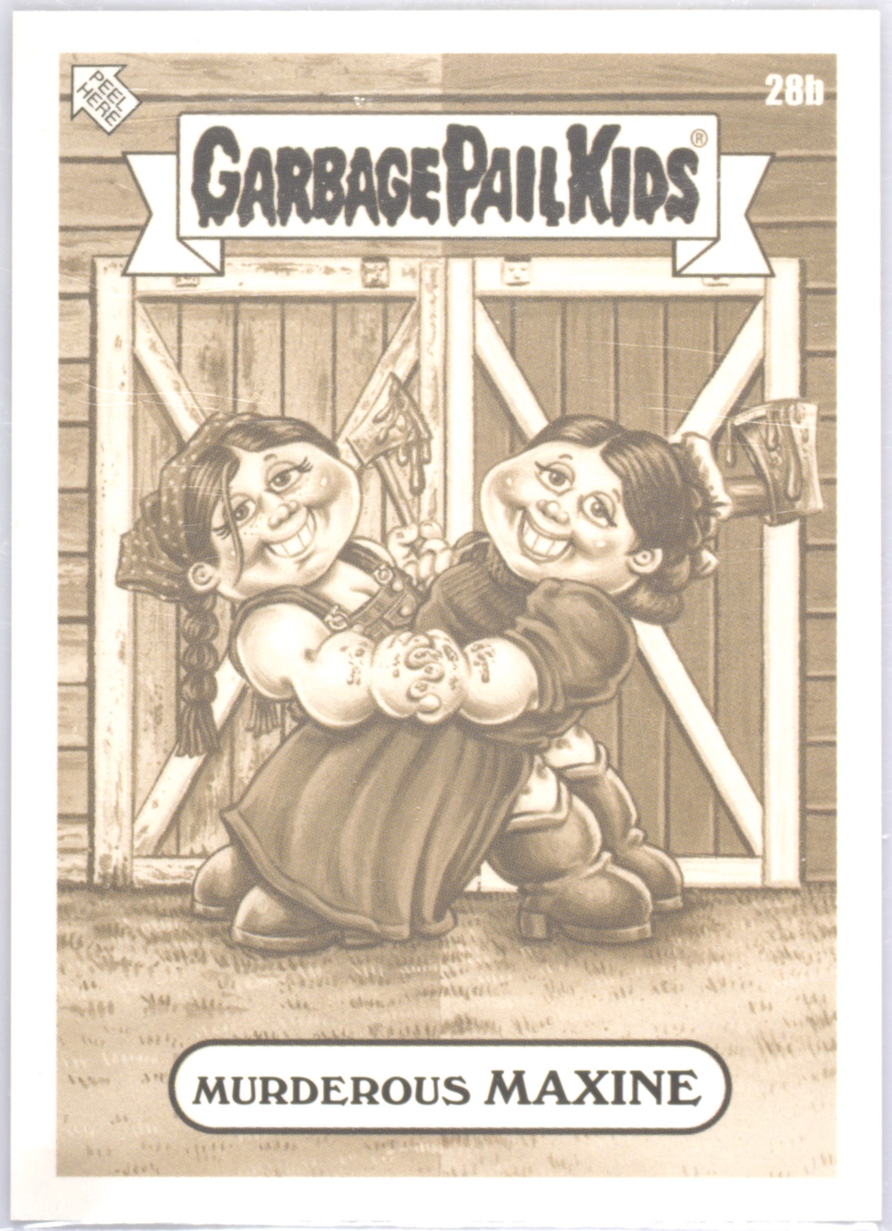 2023 Topps Garbage Pail Kids Oh The Horrible Sepia #28b Murderous Maxine front