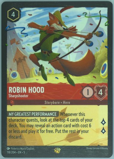 Auction Prices Realized Tcg Cards 2024 DISNEY LORCANA EN 5-SHIMMERING SKIES Robin Hood - Sharpshooter Auction Prices Realized Tcg Cards 2024 DISNEY LORCANA EN 5-SHIMMERING SKIES Robin Hood - Sharpshooter