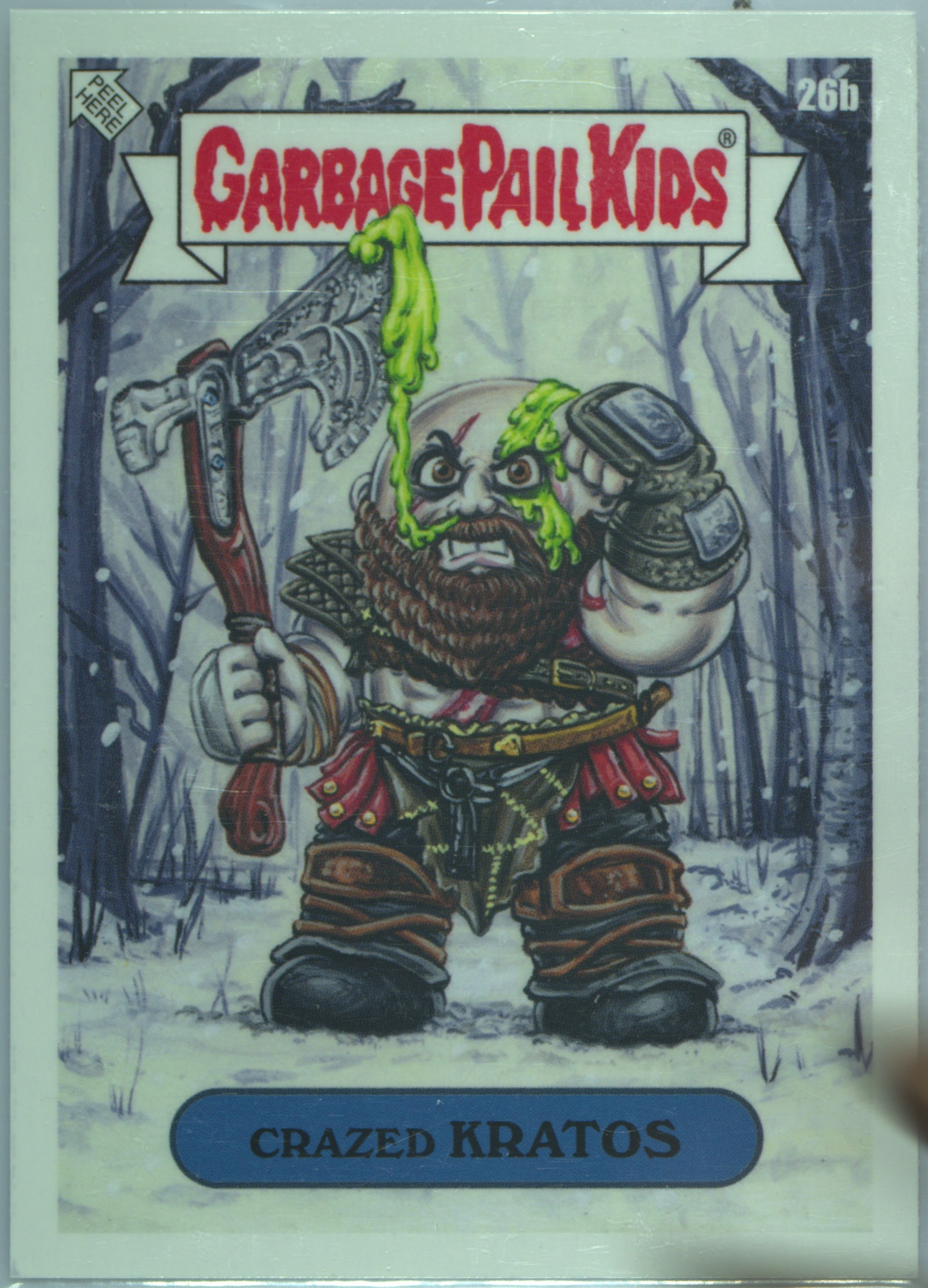 2024 Topps Garbage Pail Kids: Game Over Level 6 #26b Crazed Kratos front