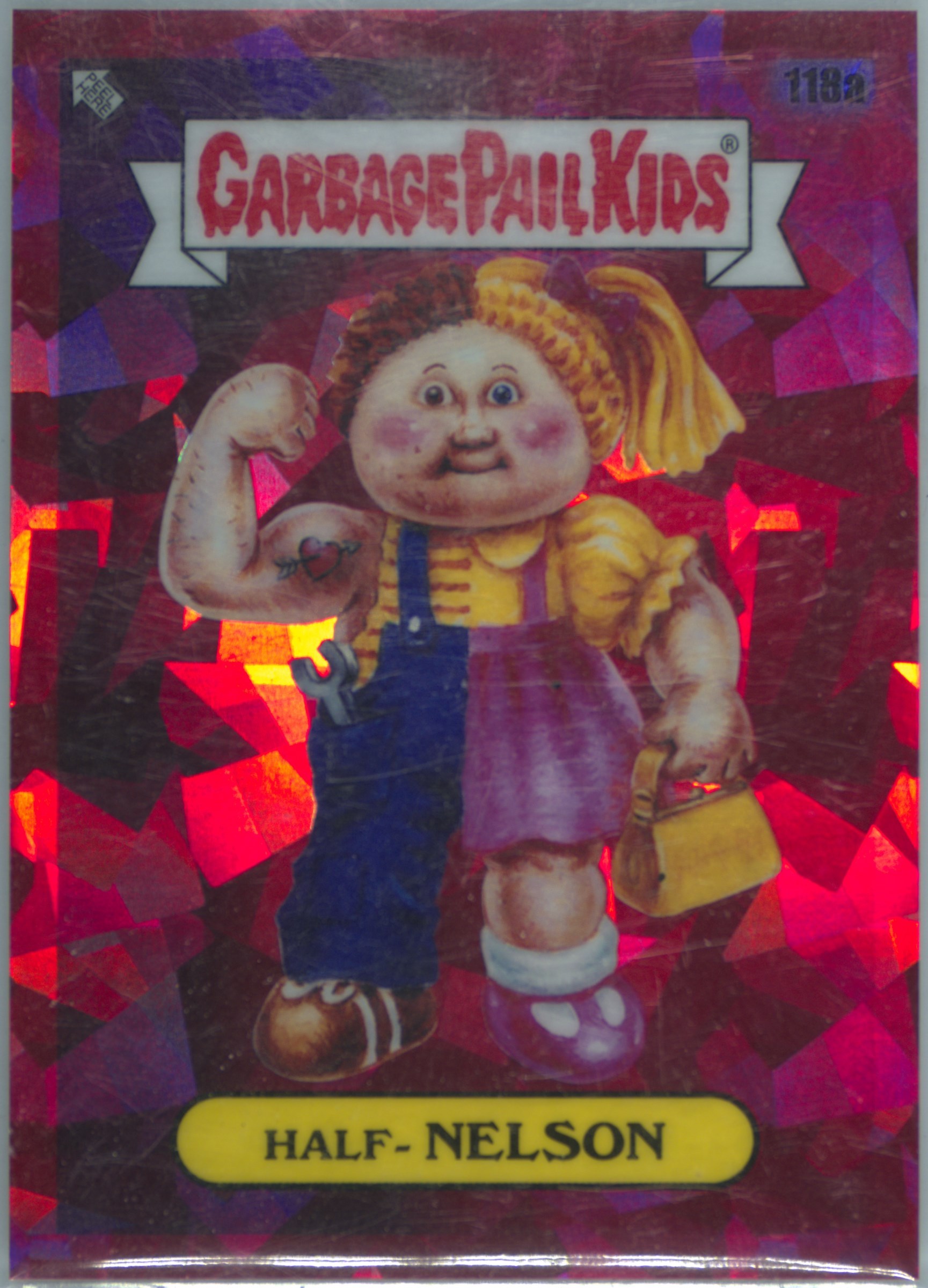 2021 Topps Garbage Pail Kids Sapphire Edition Red #118a Half-Nelson front