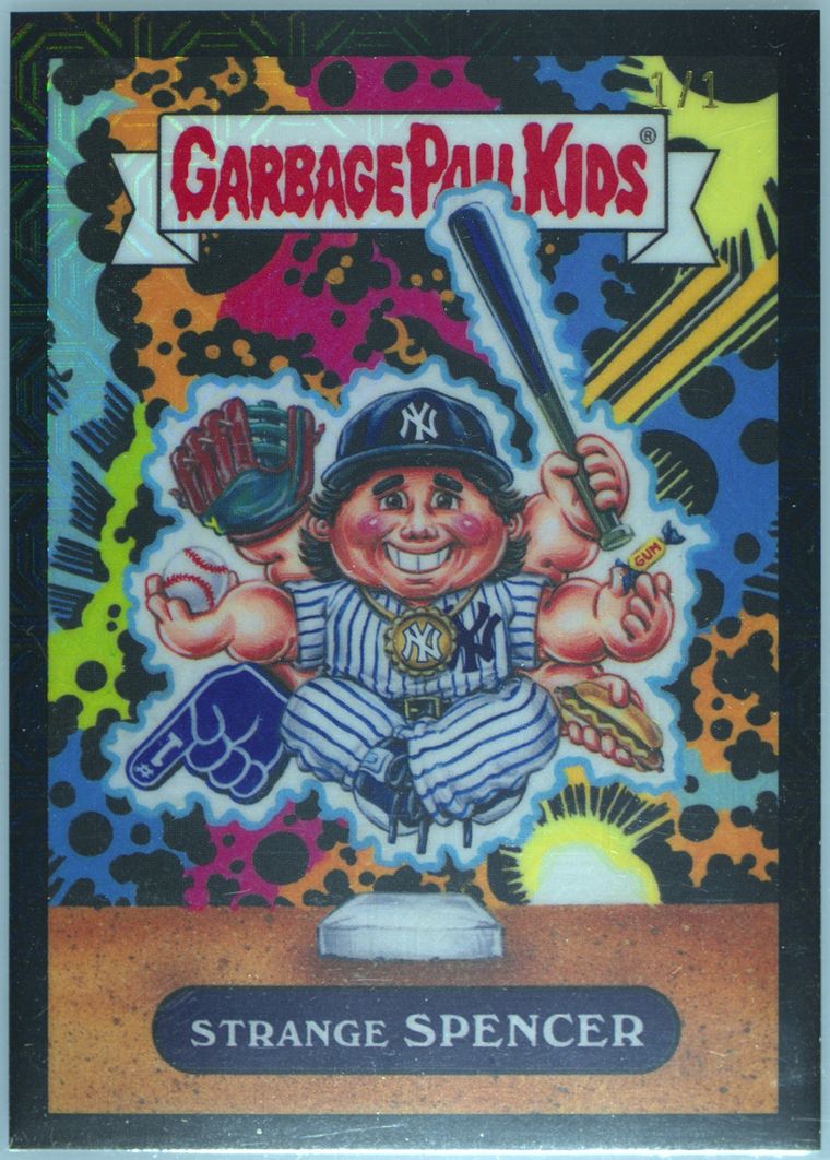 Spencer Jones Strange Spencer #12 Black Refractor 1/1 PSA 10 Garbage Pail Kids card front
