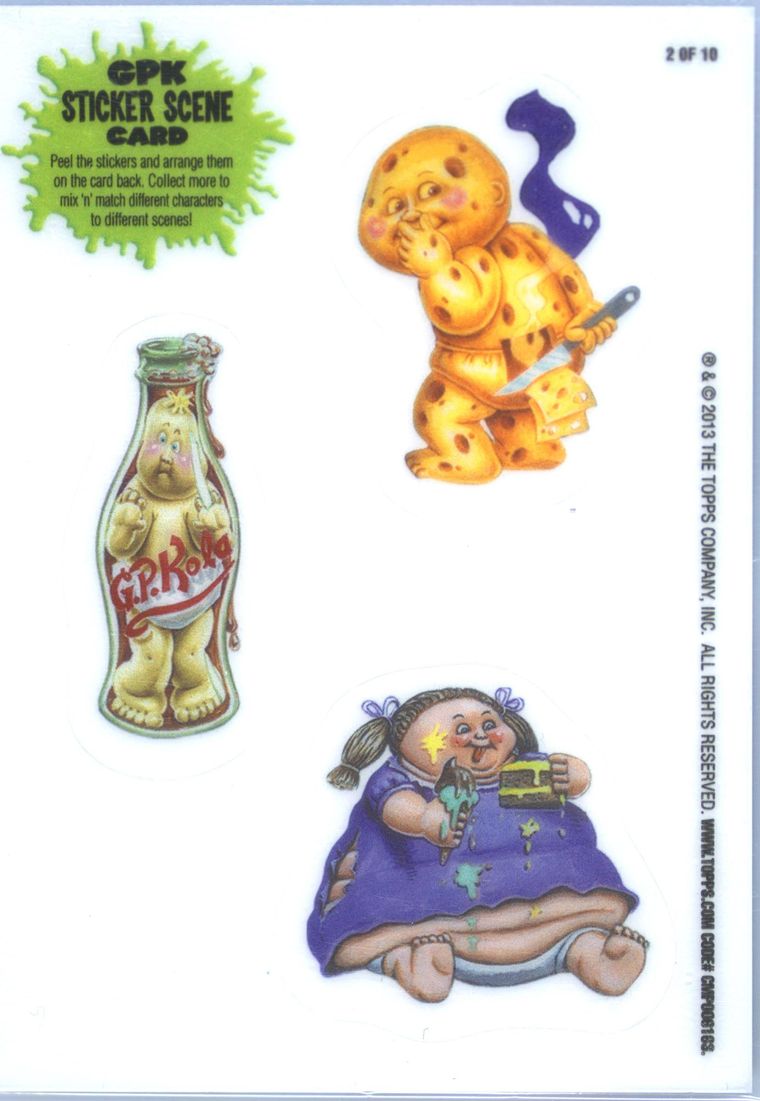 2013 topps Garbage Pail Kids Series 3 Sticker Scenes #2 Cafeteria front