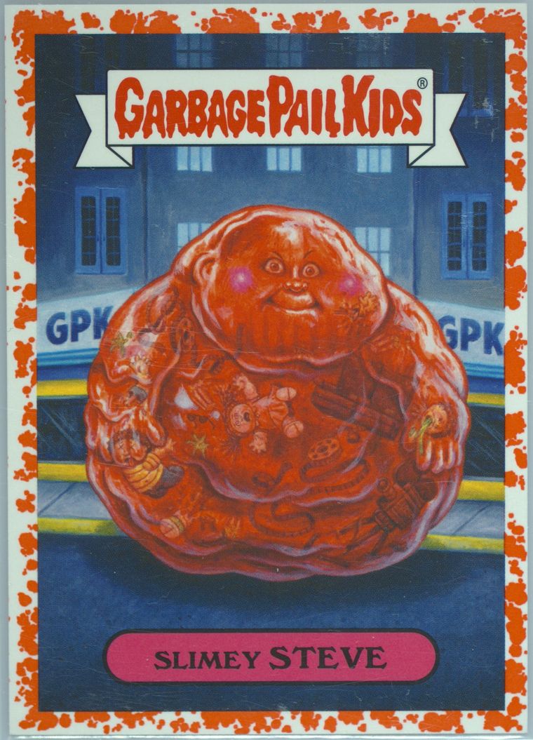 2018 Topps Garbage Pail Kids Series 2 Retro Sci Fi Stickers Bloody Nose #8b Slimey Steve front