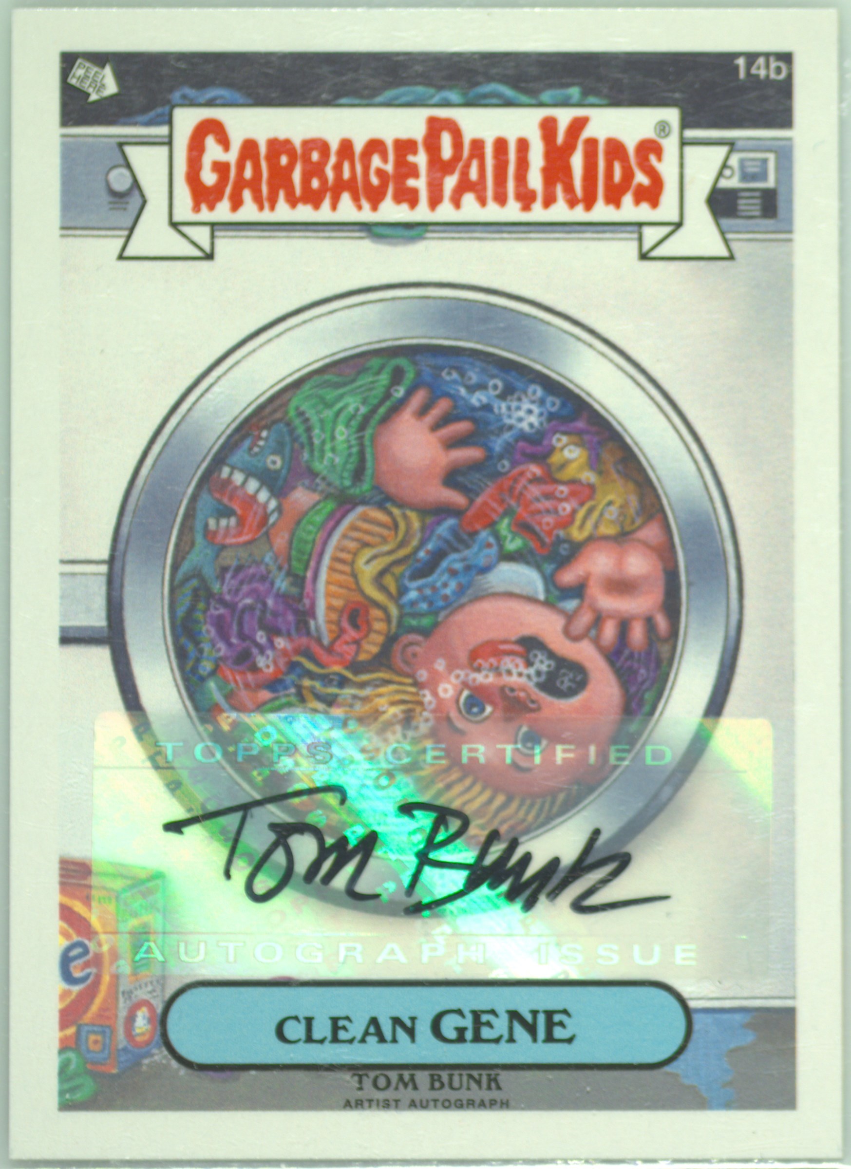 2013 Topps Garbage Pail Kids Mini Cards Artist Autograph #14b Clean Gene front