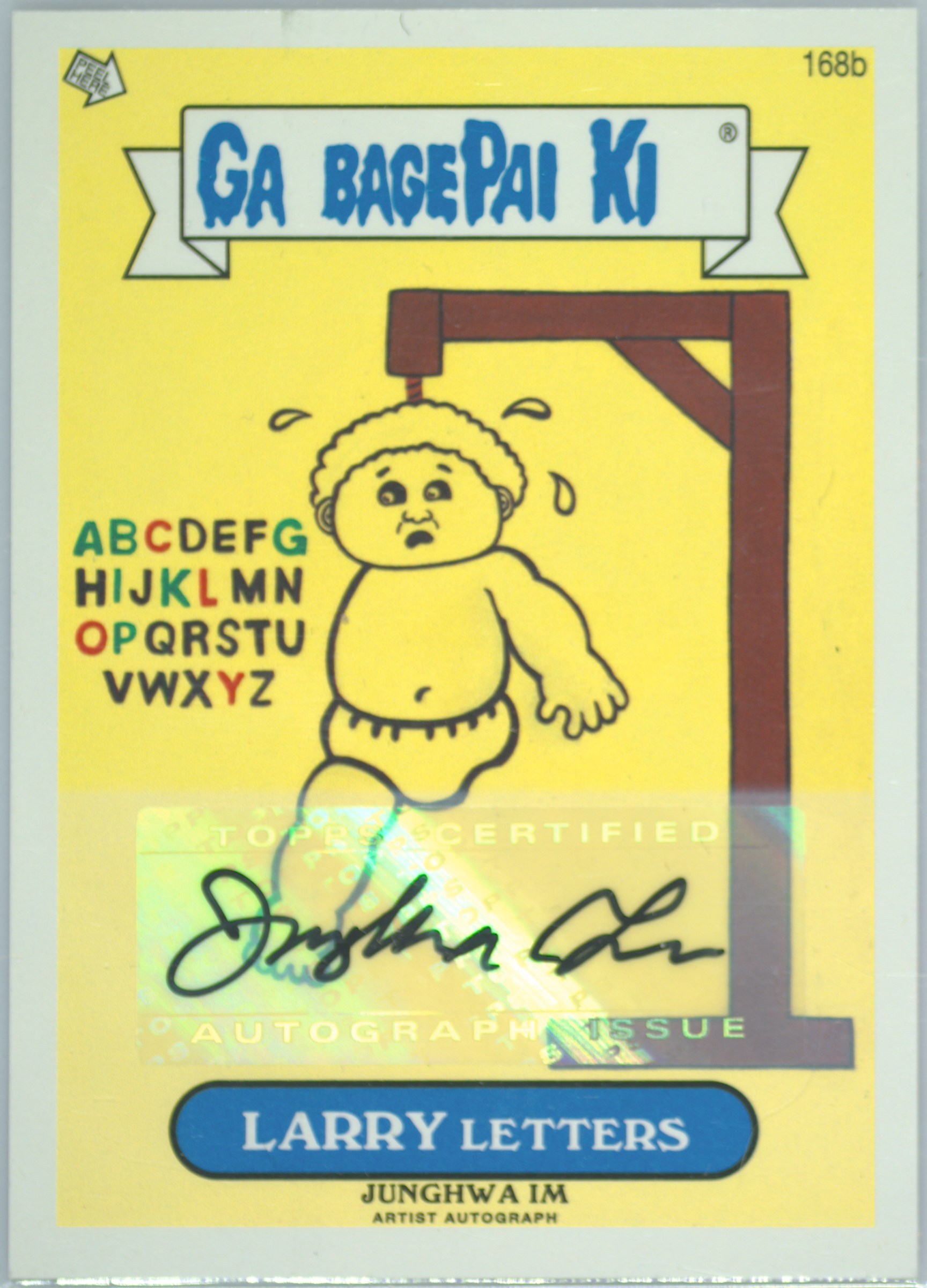 2013 Topps Garbage Pail Kids Mini Cards Artist Autograph #168b Larry Letters front