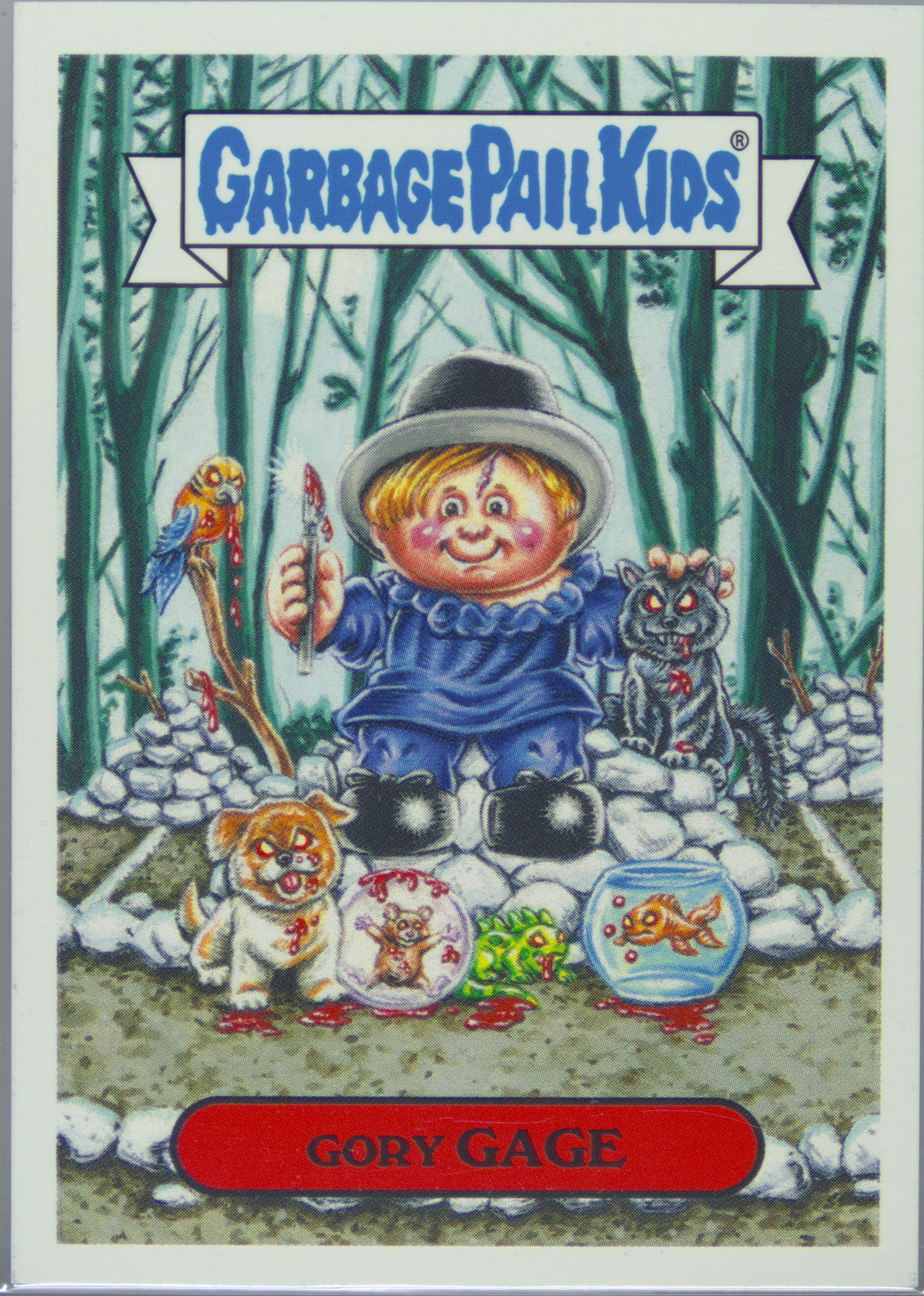 2017 Topps Garbage Pail Kids Halloween Stickers #6b Gory Gage front