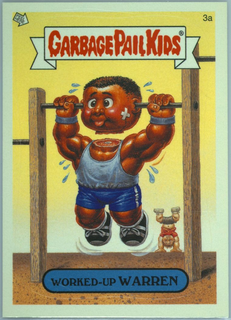 2005 Topps Garbage Pail Kids Stickers Series 4 #3a Worked-Up Warren front