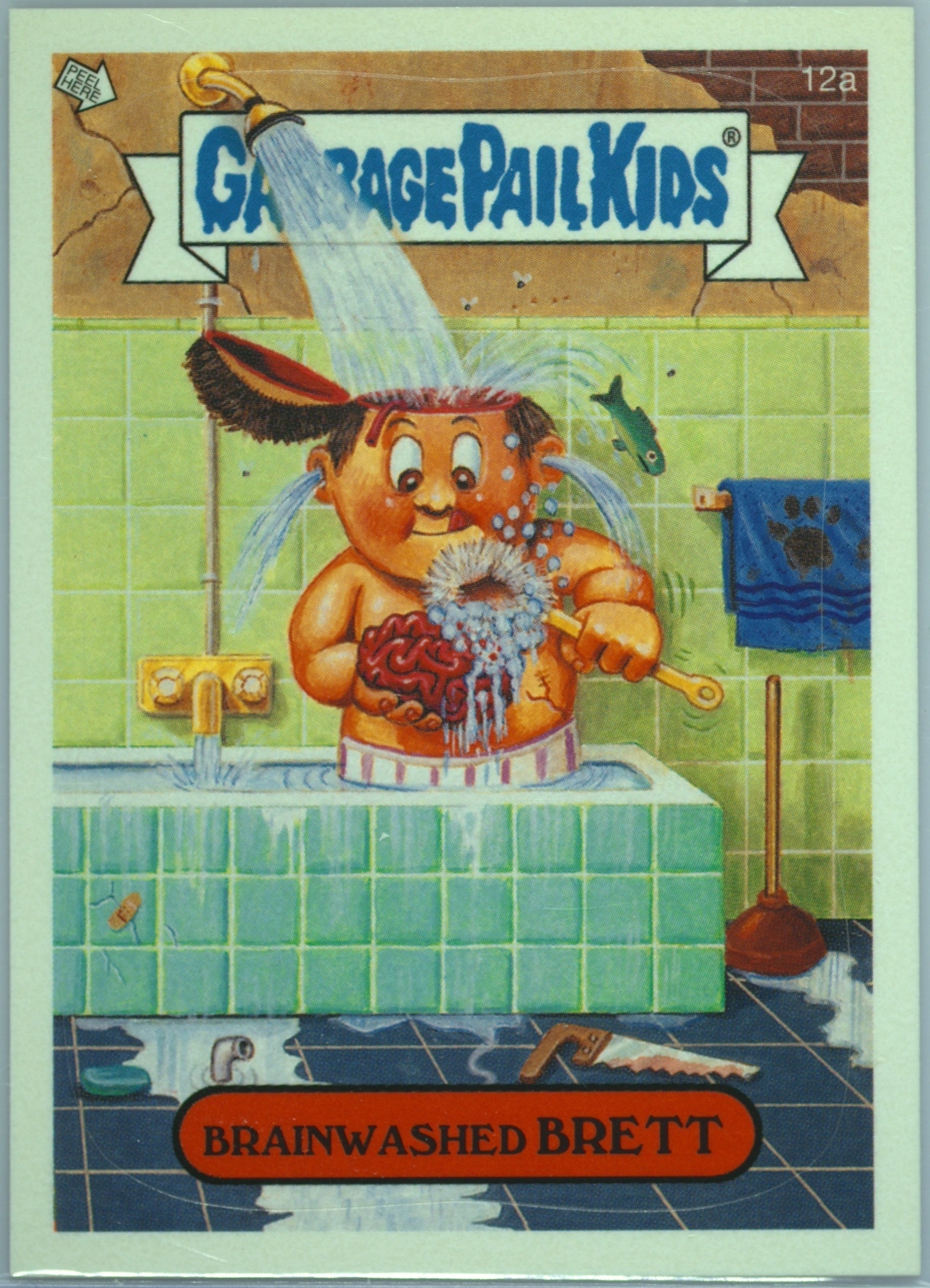 2005 Topps Garbage Pail Kids Stickers Series 4 #12A Brainwashed Brett front