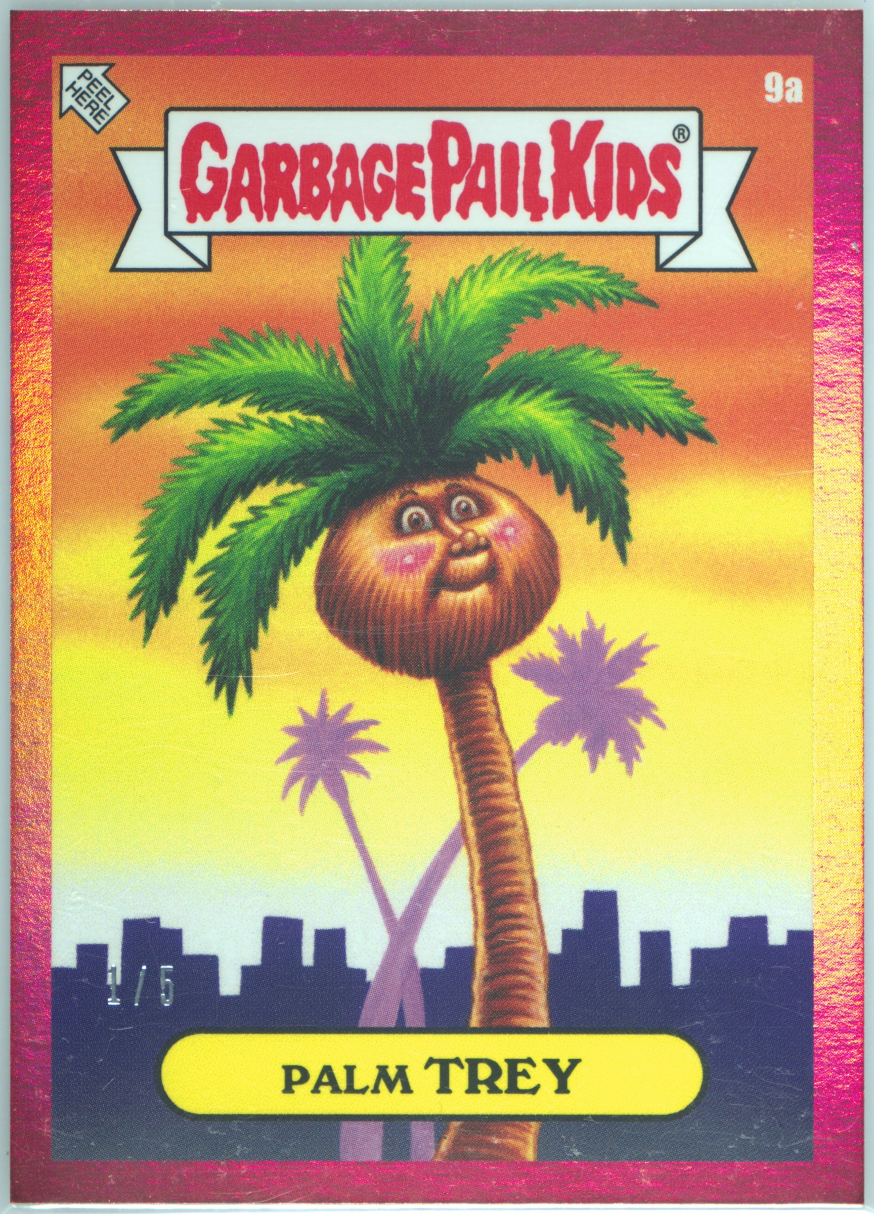 2022 Topps Garbage Pail Kids Complexcon California Takeover Red Refractor #9a Palm Trey front
